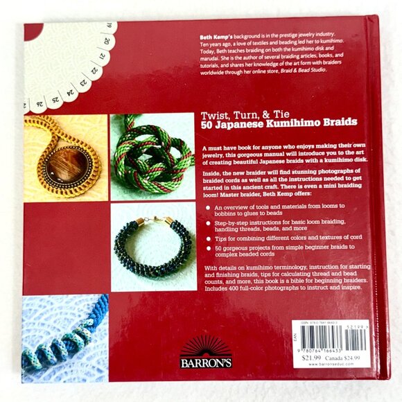 Twist Turn & Tie 50 Japanese Kumihimo Braids Guide Book With Braiding Disk - Picture 4 of 7